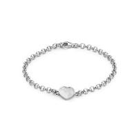 Bliss heart bracelet silver 12mm